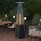 Flash Furniture Sol Patio Outdoor Heating-Black Stainless Steel Pyramid 42,000 BTU Propane Heater w/Wheels NAN-FSDC-02-BK-GG - alternate 1